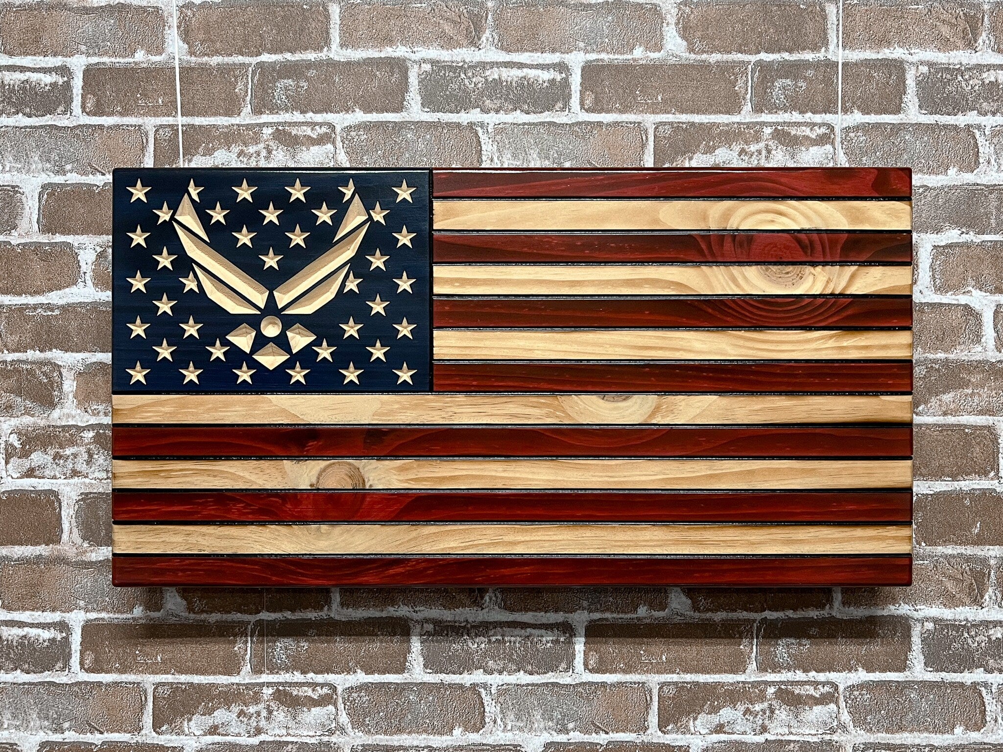 USAF Wooden Flag with Wings design | Air Force Wooden Flag