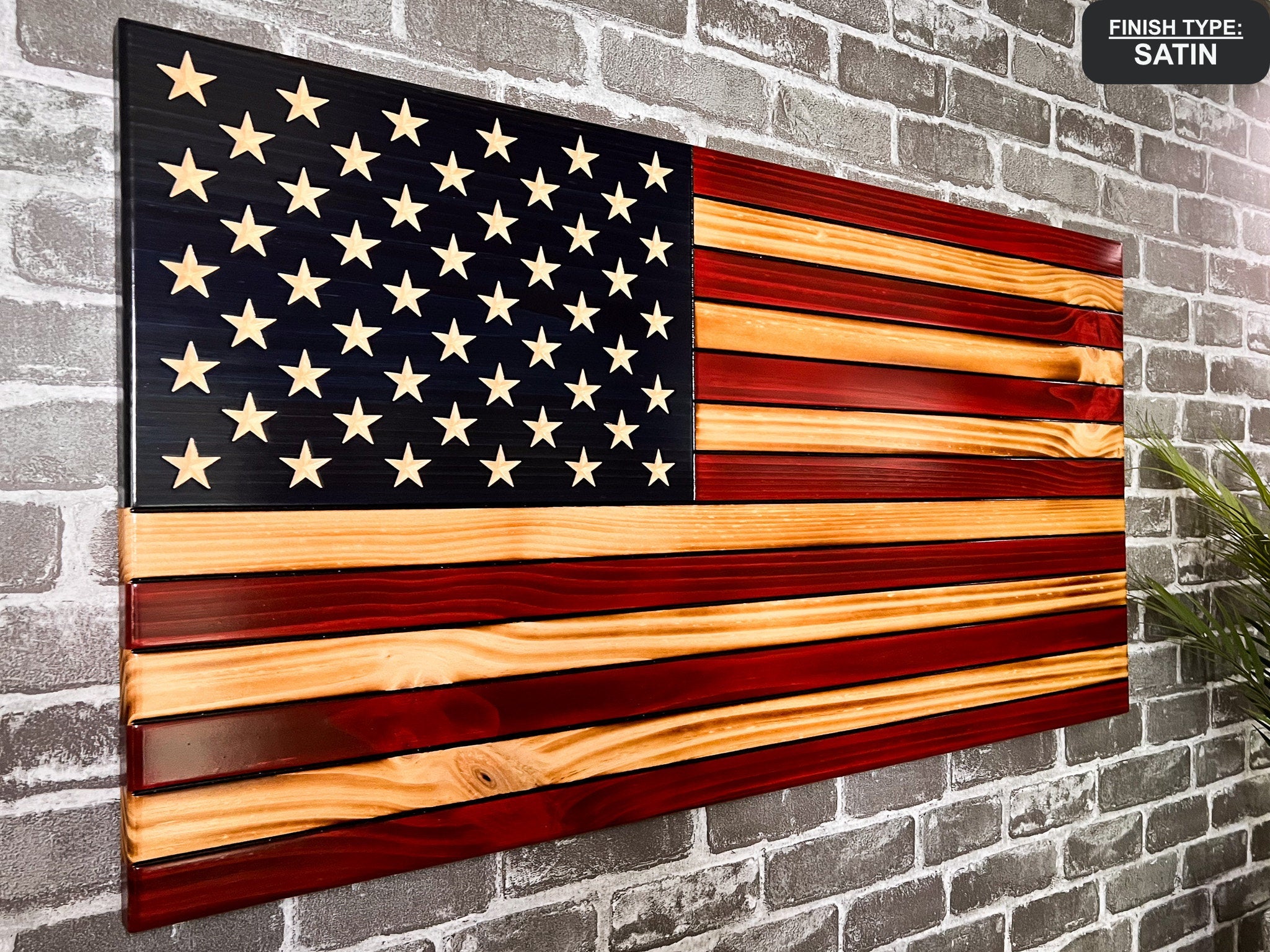 Wooden American Flags